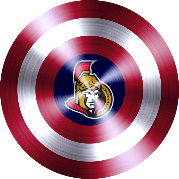 Captain American Shield With Ottawa Senators Logo vinyl decal